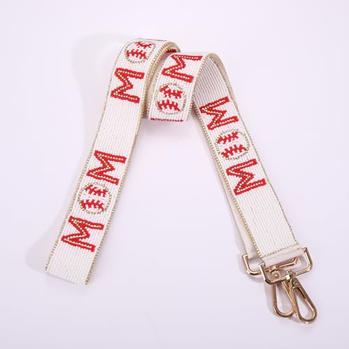 Image of Baseball Purse Strap Replacement Game Day Beaded Purse Strap for Stadium Approved Clear Bag Crossbody Bag Straps