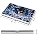 Deer in Crystal Forest Business Card Holder Fashion Aluminum Alloy Flip Cover Credit Card Holder High End Professional Name Cards Case Exquisite Pocket Metal Cards Holder for Work