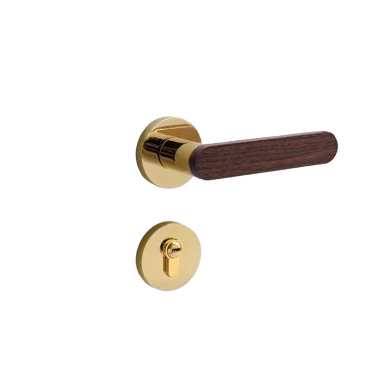 Sjloynwq Gold Door Lock Set Door Handle Furniture Silent Split(,With Key)