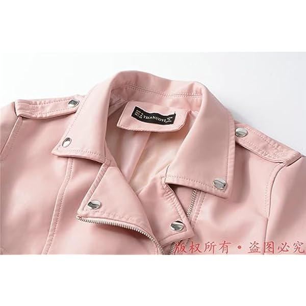 Adhdyuud Vrouwen Motorfiets PU Lederen Jassen Herfst Korte Epaulet Ritsen Jas Zwart Casual Uitloper