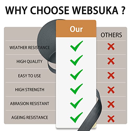 Image of Polyester Webbing Strap 16+Colors - 1 inch&1.5 inch&1.9 inch - 16.5 25 33 55 Yards Heavy Duty Webbing Roll, Flat Webbing Strap for Indoor&Outdoor Gear, Climbing, DIY Crafting, Repairing