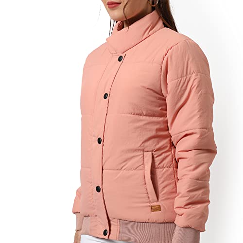 Image of PINACOLADA Women's Puffer Regular Fit Bomber Jacket For Winter Wear | Standing Collar | Full Sleeve | Zipper | Casual Jacket For Woman & Girl | Western Stylish Jacket For Women