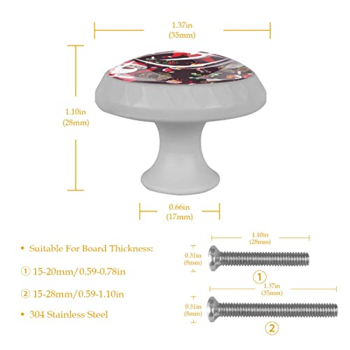 Poignées de tiroir Père Noël 3,5 cm lumineuses pour commode x4 - 6