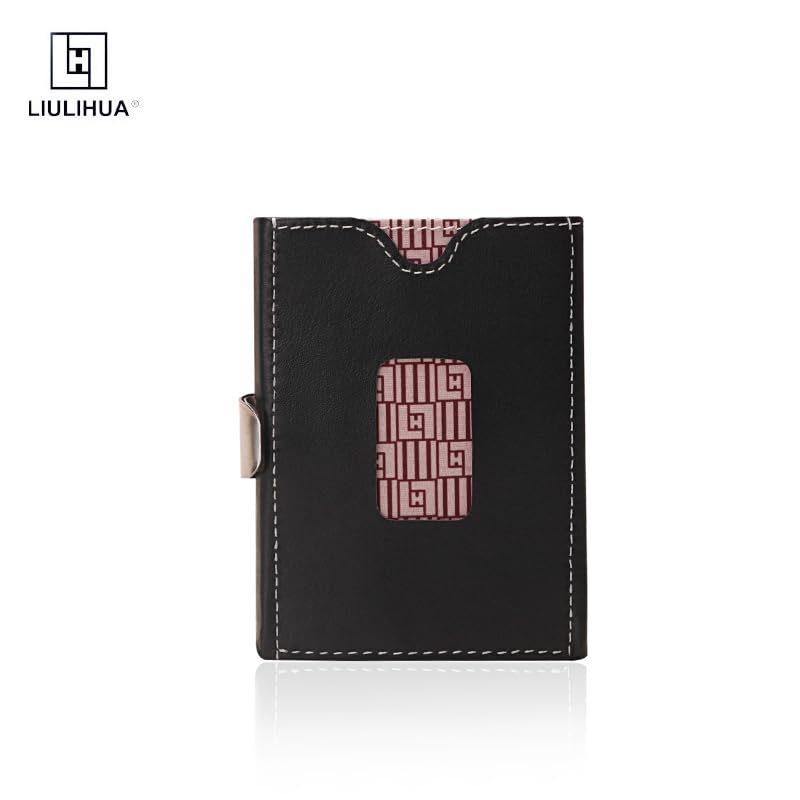 LLH LIULIHU AGenuine Leather Credit Card Holder Wallet RFID Blocking Secure Card Case ID CaseMulti-functional Wallet ?Dark green?