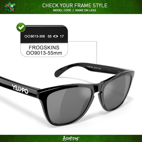 Image of Acefrog 5 Pairs Polarized Replacement Lenses for Oakley Frogskins OO9013 Sunglasses, Perfectly Fit, Shatterproof, Anti-scratch, Value Pack