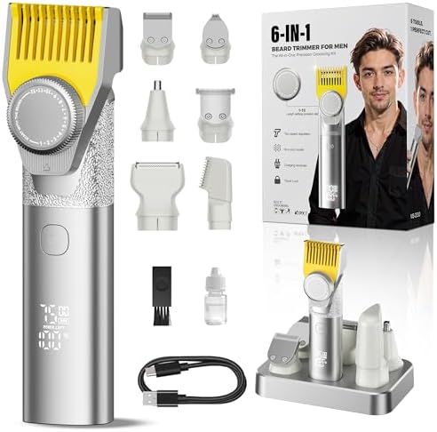 Prettywill Beard Trimmer for Men,with Adjustable Limiting Comb, T...