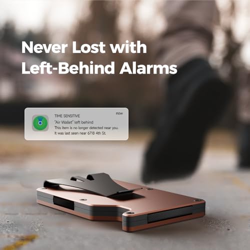 Air Wallet, Smart Wallet Imbed with Tracker, FindMy Compatible (iOS only), RFID Blocking Credit Card Holder Money Clip, Anti Lost Slim Wallet Locator, Ideal Minimalist Gifts of Men (Orange)3