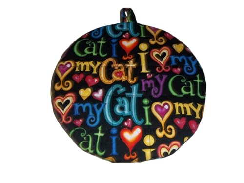 Pot Holders Heat Resistant Cat Potholders Handmade Double Insulated Quilted Hot Pads Trivets 9 inches Round