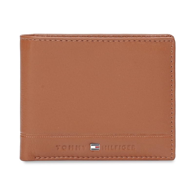 tommy hilfiger Men's Leather Global Coin Wallet Colatina - Tan | Slim Bifold with 4 Card Slots, 2 Bill CompartMen'sts & 6-Month Warranty | Stylish Purse for Men's-picture-45