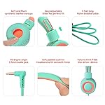 Nilogie-A21-Kids-Headphones-for-SchoolPCCellphoneAirplane-Travel-with-35mm-Jack-Children-Boys-Girls-Foldable-Wired-On-Ear-Headset-Mint-Coral
