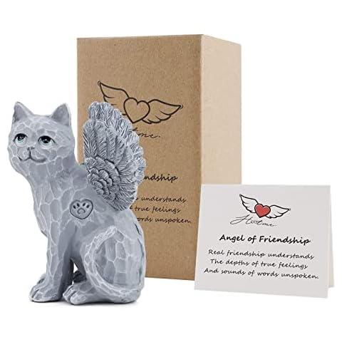 Love My Cat Angel of Friendship Cat Angel Figurine, Cat Memorials Cat Sympathy Gifts, Hand Carved Cat Angel Pet Memorial Grave, Passed Away Cat Gifts, Remembrance Gifts for Grieving Pet Owners Cover