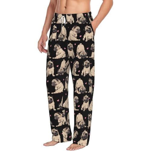 French Bulldog For Men'S Lightweight Pajama Pants Adjustable Drawstring & Pockets All-Season Sleepwear