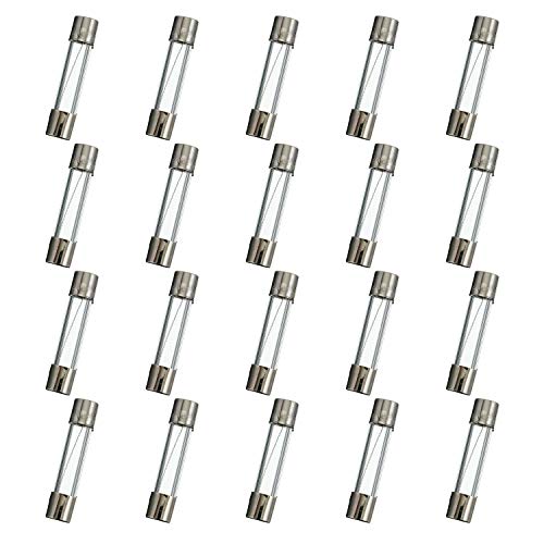 HUAREW T2AL250V 20 Pcs 6x30mm Slow Blow Glass Fuse 2A 250V 0.24 x 1.18 inch time delay Fuse