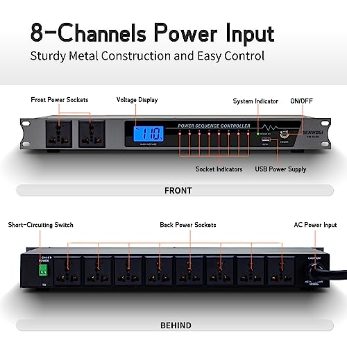SENWOSI 2000W 10 Socket Sequential Rack Professional