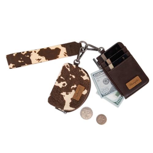 Image of Wrangler Keychain Wristlet Wallets for Women Western Dual Pouch Wristlet Credit Card Holder Wallet