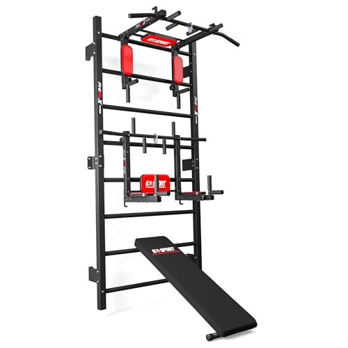 K-Sport: Trainingsset Sprossenwand + Dip Station, Klimmzugstange &...
