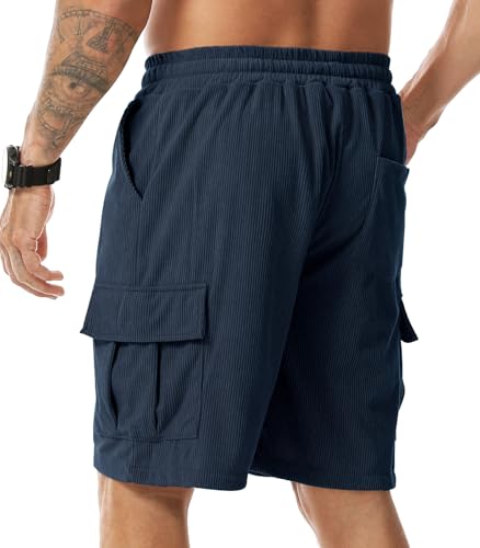 Miniatura 3 de Hombre Pantalones Cortos Casual Bermudas con Bolsillos S-3XL | Shorts Pana Deportivos,Verano,Cordón Elástico,Playa