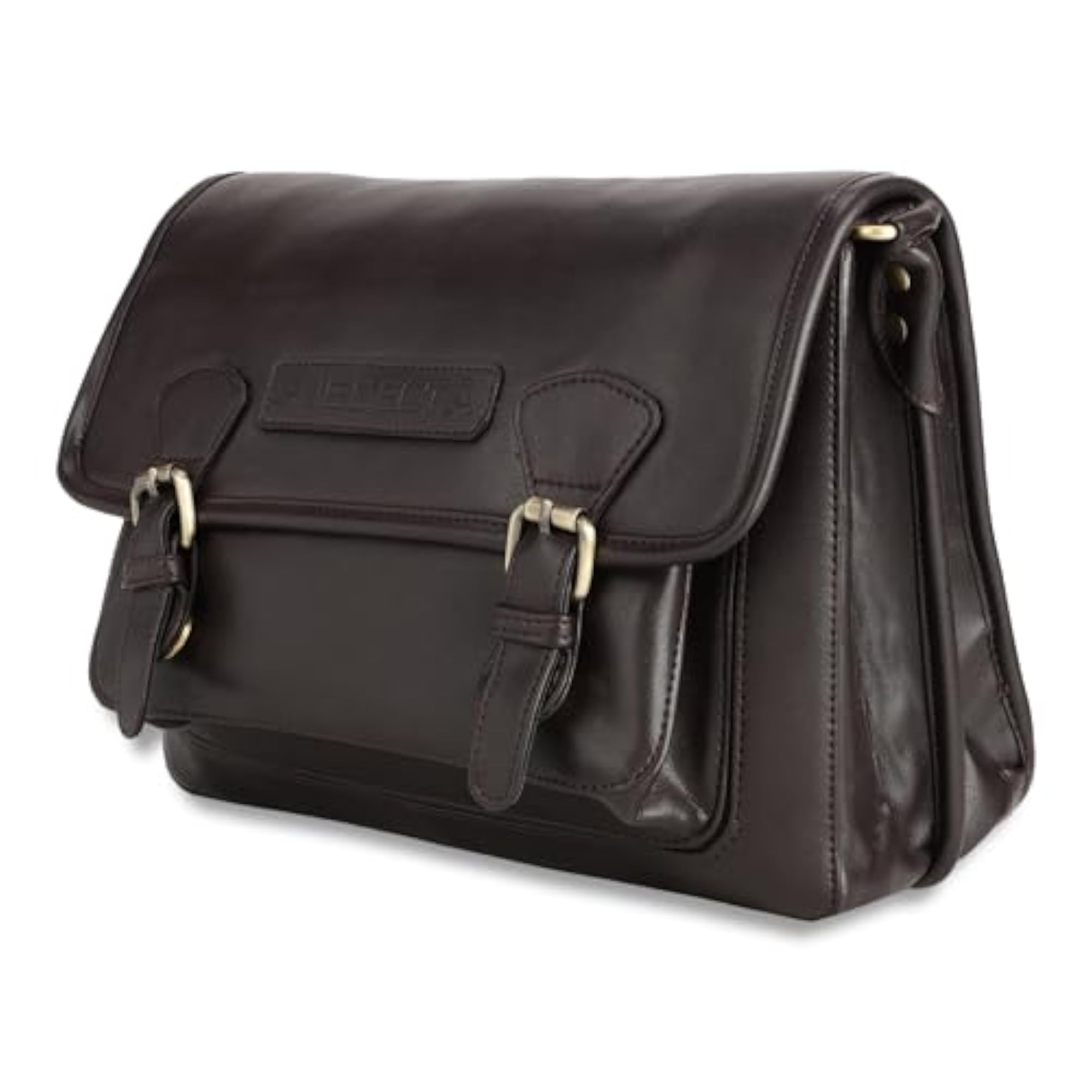 Men's Full Grain Leatherette Messenger Bag