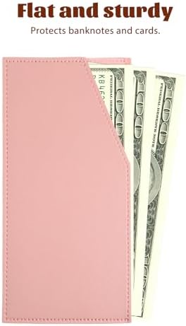 PU Leather Cash Holder, Cash Envelope Wallet Reusable Money Clip for Travel and Budgeting Portable Money Holder Credit Card Organizer for Women Men Receipt Bill Holders Coupon (Pink) — view 6