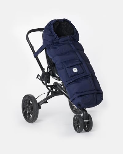7AM Enfant Stroller & Carseat Footmuff - Adjustable Winter Car Seat & Stroller Zipper Blanket for Boy & Girl, Multi Purpose Fleece Lined Warm Hooded Sleeping Bag for Baby (Navy) - Thumbnail 2