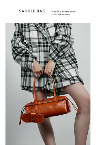 JIUFENG Trendy Women's Genuine Leather Retro Streetwear Crossbody Shoulder Tote Bag - Vintage Design4