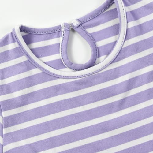 Image of HILEELANG Little Girl Short Sleeve Dress Easter Cotton Casual Applique Tunic Shirt Dresses