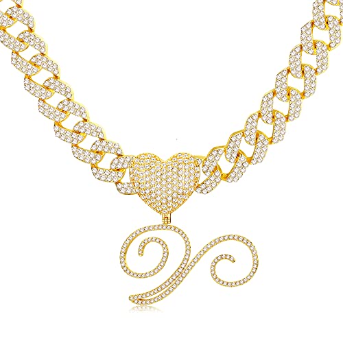 BodyBonita Kette Damen - 14K Vergoldete Initialen V ketten Mehrlagige Halskette Damen Trendiger Wasserfester Necklace Women Personalisierte Halskette mit Initialen Anhänger Kette