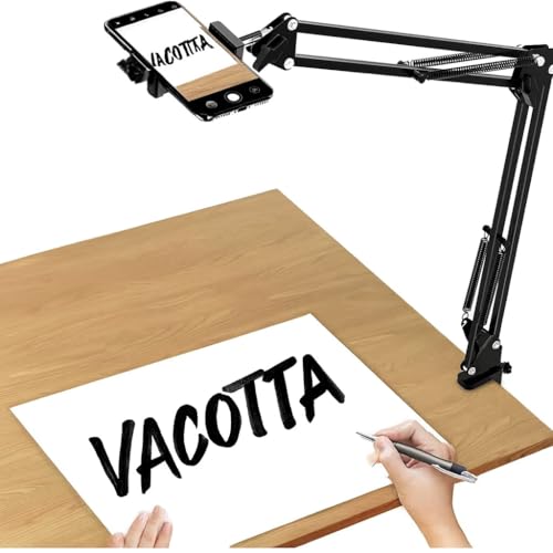 Image of Overhead Mobile Stand for Desk | 360 Adjustable Phone Holder | Metal Lazy Arm Mount for Video /Photo Shooting | Bed, Kitchen, Study Table Clamp | Sturdy Metal Stand for Movie Watching