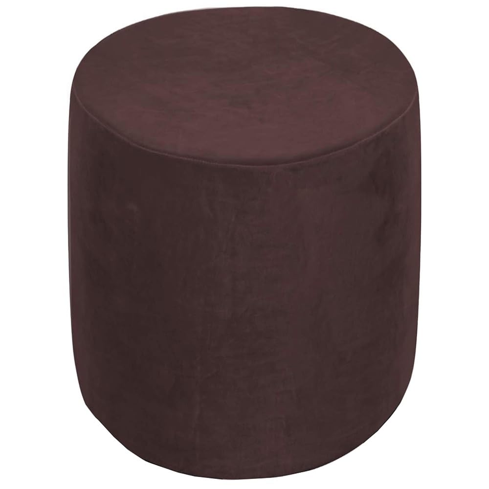Round Ottoman Slipcover Cover Velvet Small/Large Footstool Protector Covers Stool Ottoman Covers Stretch with Elastic Bottom, Feature Textured Checked Fabric Machine Washable(#26,Diameter:85cm) — image 1