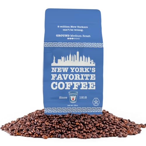 New York's Favorite Coffee - Whole Bean Coffee Medium Roast - Freshly Roasted Gourmet Coffee Beans | Smooth & Bold Flavor | 12oz Bag for Home Office or Cafe Brewing