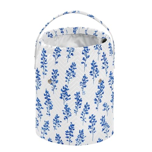 Image of Tatenale Crochet Bag Yarn Bag Knitting Project Bag with Pockets and Handle Portable Yarn Storage Organizer Tangle Free 8.3x11 InchSmall Bluebonnet Flower26