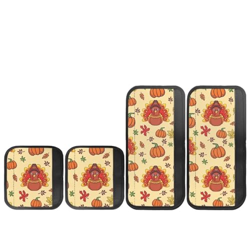 Image of Dreaweet Thanksgiving Turkey Refrigerator Door Handle Covers Set of 4,Antiskid Protector for Fridge Oven Dishwasher Keep Your Kitchen Appliance Clean from Smudges,Food Stains