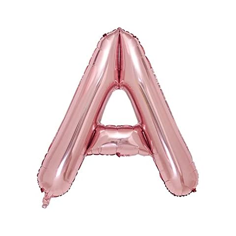 Letter Rose Gold A Balloons,40 Inch Single Rose Gold Alphabet Giant Letter Foil Balloons Aluminum Hanging For Wedding Birthday Party Decoration Helium Air Mylar Balloon Cover