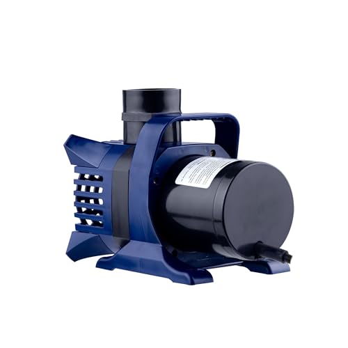 Alpine Corporation PAL3100 3100 GPH Submersible Pump with 33 Ft Cord for Ponds, Waterfalls, Fountains, and Outdoor Water Features, 198W Quiet Motor, 20 Ft Lift, Multi-Angle Flow, Blue
