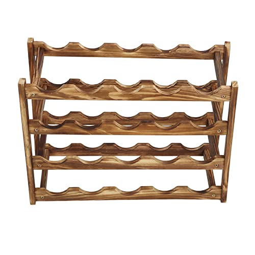 Soporte para vino de madera con capacidad 16 botellas miniatura 7