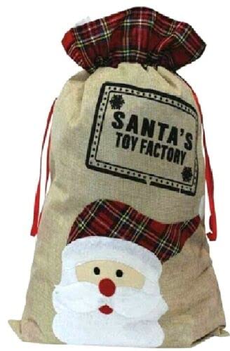 PaulStore Giant Christmas Santa Sack Stocking Extra Large Red Father Xmas Gift Present Bag (Large Tartan Hessian Santa)