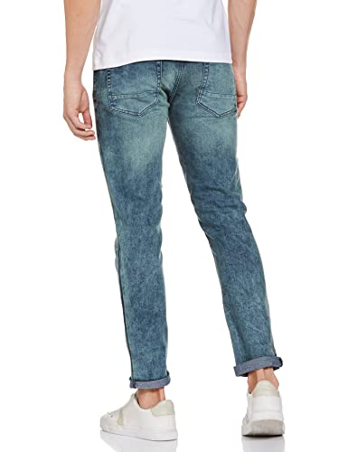 Image of The Indian Garage Co Men Regular Fit Solid Mid-Rise Stretchable Jeans