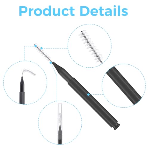 Image of 100 Pcs Interdental Brushes, Braces Flossers for Cleaner | Braces Brush Soft Dental Brushes Toothpicks Dental Floss Picks Dental for Braces Oral Cleaning(Black, White)