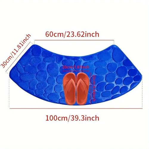 Tapis de bain antidérapant bleu 30x60 cm pour douche et angle de maison - 4