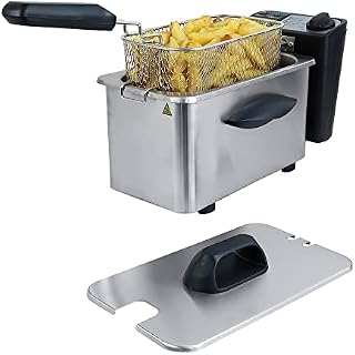 Igenix IG8015 Compact Mini Deep Fat Fryer with Frying Basket and Non Stick Inner Bowl for Easy Cleaning, Stainless Steel, 1.5 Litre Capacity, 1500 W, Silver
