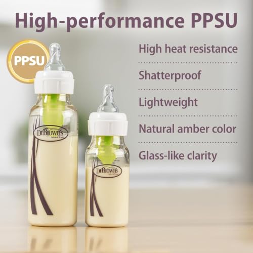 Dr. Brown's Anti-Colic Options+ Narrow PPSU Baby Bottle, 8 oz, 4-Pack - image 2