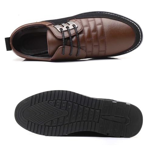 Image of Mens Dress Shoes Casual Business Oxford Derby Orthopedic Leather Shoes Simple Lace-up Walk Loafers Flats Shoes for Men
