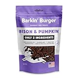 Barkin Burger - Only 2 Premium Ingredients. All Natural Dog Treats - Grain Free, Free from Fillers and Preservatives - Perfect for Sensitive Stomachs, Made in USA (4 oz (Pack of 1), Bison & Pumpkin)