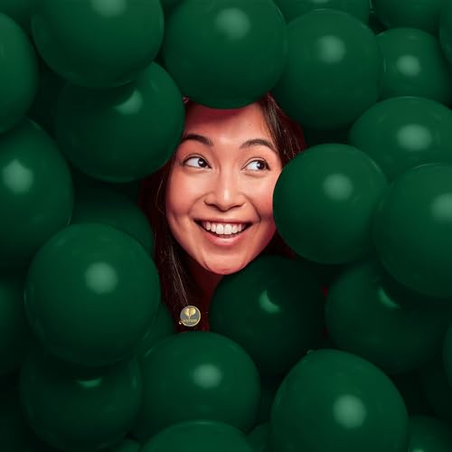 Image of AFTERLOON Biodegradable Natural Rubber Latex Mini Balloons 100 pcs Dark Green 5 Inch, Plastic-Free Alternative Matte Color Durable Thickened Extra Strong Helium Float, Garland Arch Wedding Decor