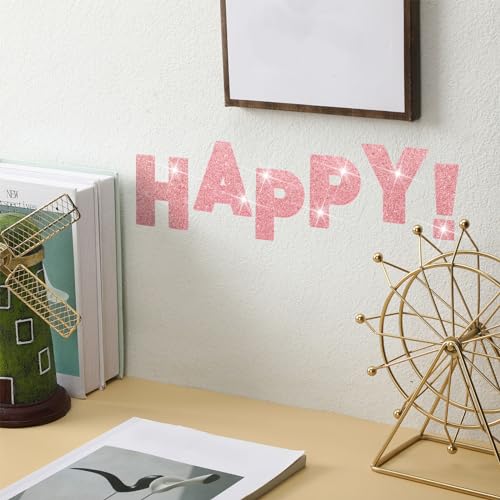 Image of Harloon 232 Pcs Large Glitter Letter Stickers 24 Sheets Classroom Bulletin Boards Decorations Big Font Alphabet Letter Self Adhesive Letters Stickers Back to School Decor DIY Craft(Pink,4 Inch)
