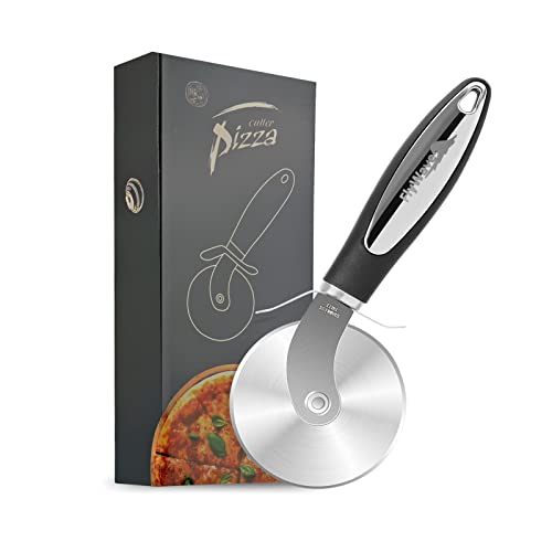 Pizzaschneider, FlyWave® Pizzaroller Rostfreier Stahl, Spezialisiert Rutschfest Pizza Cutter, Spülmaschinenfest Pizza Schneider für Pizza, Kuchen, Waffeln Cover