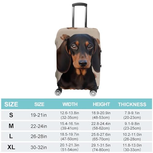 Dachshund Dog Luggage Covers Tsa Approved Suitcase Cover Elastic Washable Luggage Sleeve Carry on Cover Protector Anti-Scratch Suitcase Protector Fits 19-30 Inch Case(S)2
