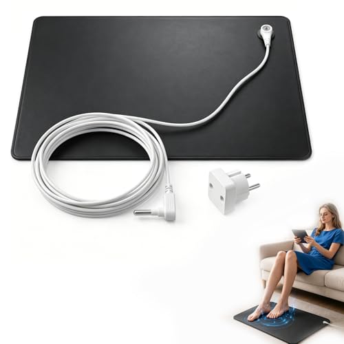 STFALI Erdungsmatte 40 * 60cm Grounding Mat Erdungslaken für Besseren Schlaf Weniger Angstzustände Schmerzen für Unter Dem Schreibtisch Tisch Sofa