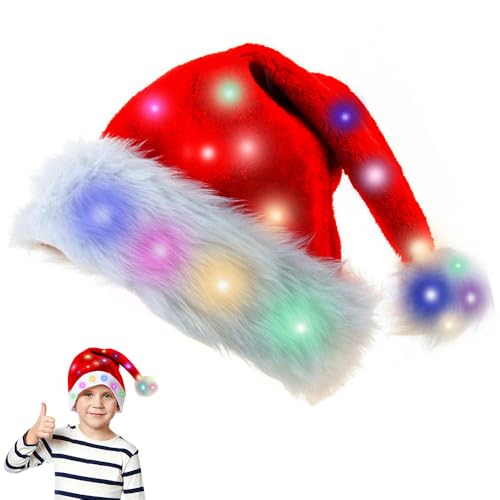 Nikolausmützen mit Logo 27 XEERUN LED Weihnachtsmütze, Nikolausmütze mit Leuchtendem,...