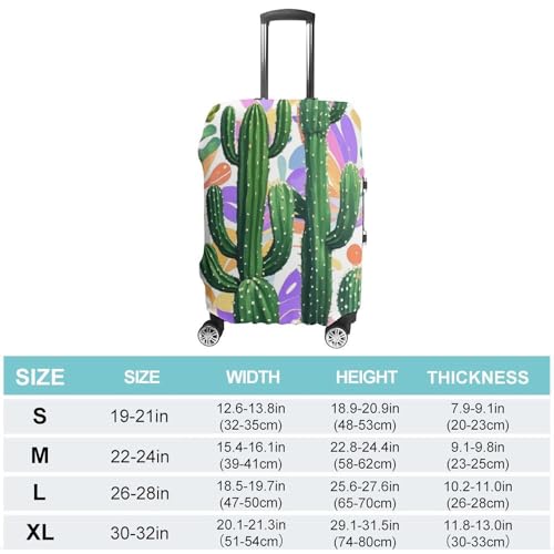 Cactus And Other Patterns Printed Luggage Cover Protector, Fits 18-32 Inch Luggage2